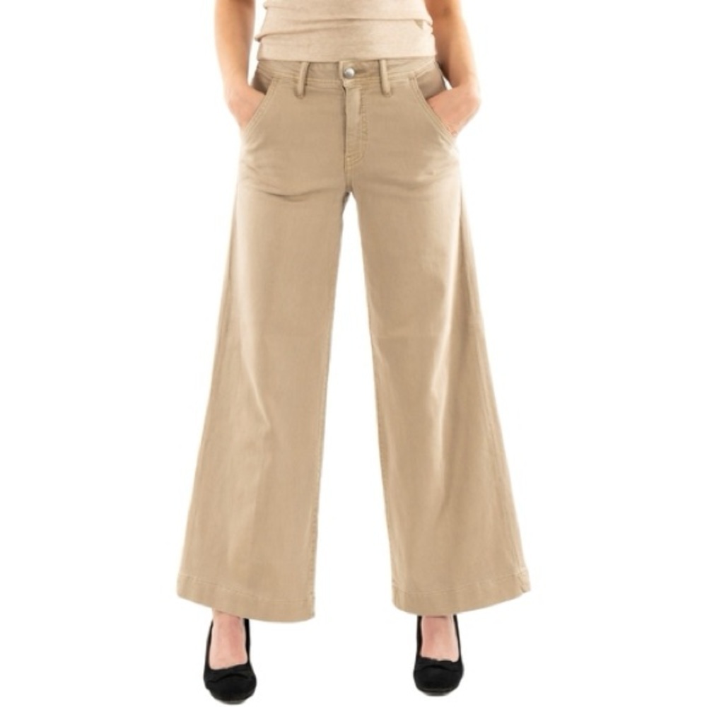 New Guess Tan Wide-Leg Jeans SZ 28